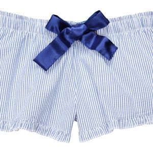 Seersucker PJ Shorts - Blue Stripe